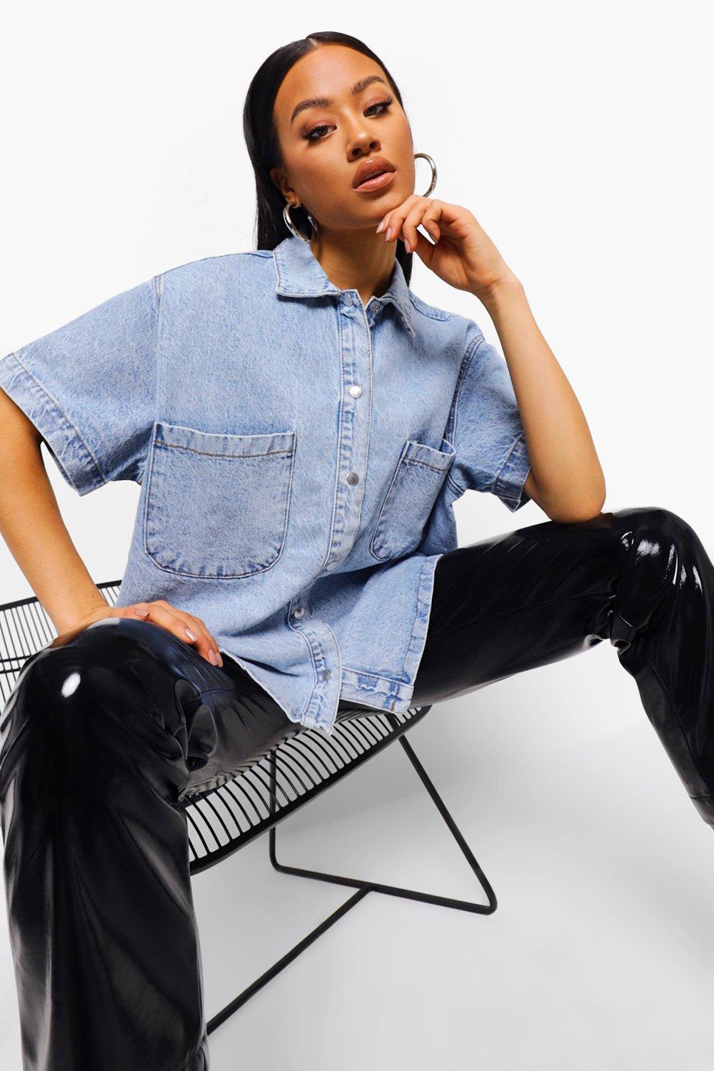 Chemise jean deals oversize femme